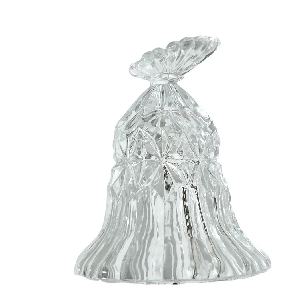 VINTAGE CUT CRYSTAL BELL WITH BUTTERFLY TOP